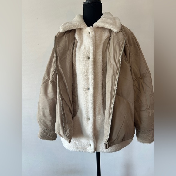 Women's Tan Puffer Jacket - Picture 5 of 14